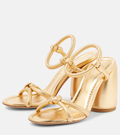 Shop Gianvito Rossi Cassis Metallic Leather Sandals In Gold