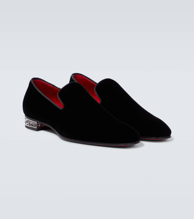 Shop Christian Louboutin Dandyrocks Velvet Loafers In Black