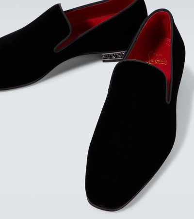 Shop Christian Louboutin Dandyrocks Velvet Loafers In Black