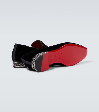 Shop Christian Louboutin Dandyrocks Velvet Loafers In Black