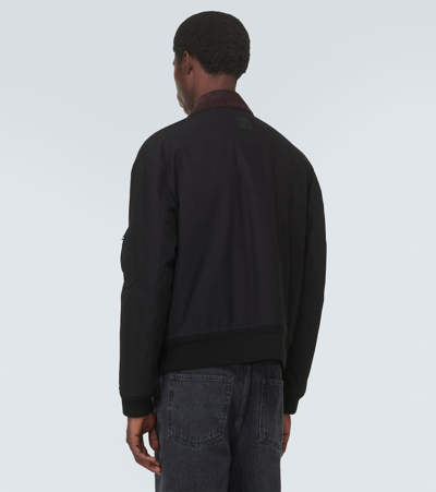 Shop Loewe Cotton Blouson Jacket In Black