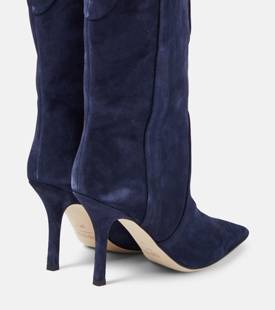 Shop Paris Texas Paloma Suede Ankle Boots In Blue