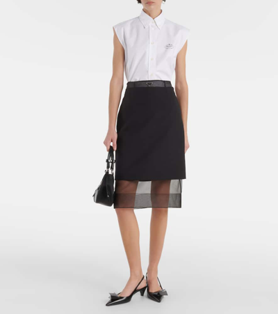Prada Logo Shirt In White