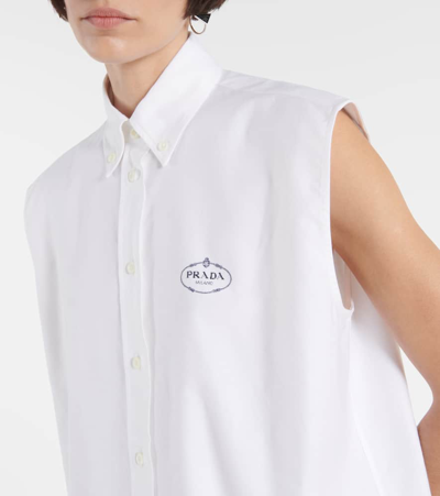 Prada Logo Shirt In White