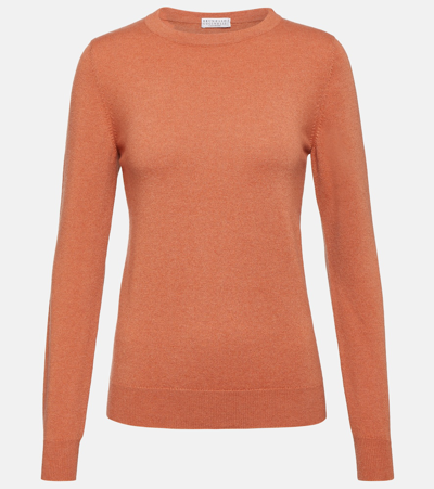 Shop Brunello Cucinelli Cashmere Sweater In Orange