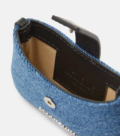 Shop Jacquemus Le Porte Bisou Denim Card Holder In Blue