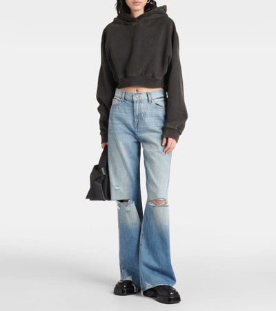 Shop 7 For All Mankind Scout High-rise Wide-leg Jeans In Blue