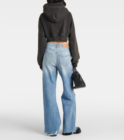 Shop 7 For All Mankind Scout High-rise Wide-leg Jeans In Blue
