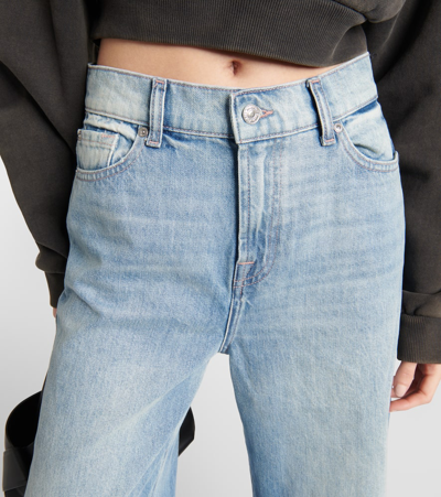 7 For All Mankind Scout High-rise Wide-leg Jeans In Blue