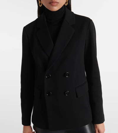 Shop 's Max Mara Scrigno Double-breasted Cotton-blend Blazer In Black