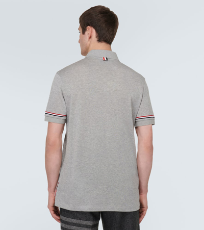 Shop Thom Browne Cotton Polo Shirt In Med Grey