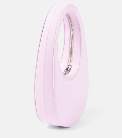 Shop Coperni Swipe Mini Leather Shoulder Bag In Pink