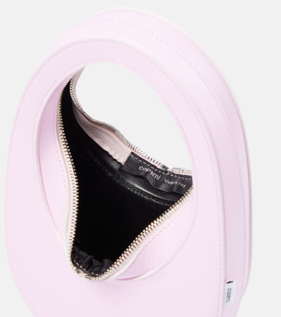 Shop Coperni Swipe Mini Leather Shoulder Bag In Pink