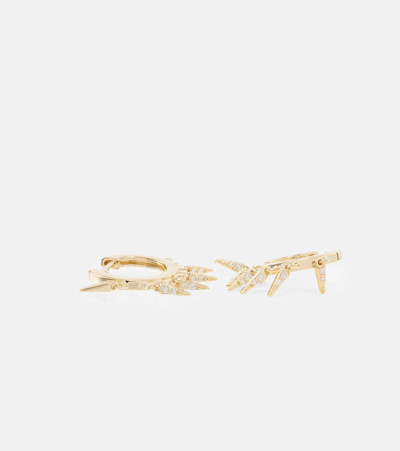 Sydney Evan Fringe 14kt Gold Earrings With Diamonds In Gold