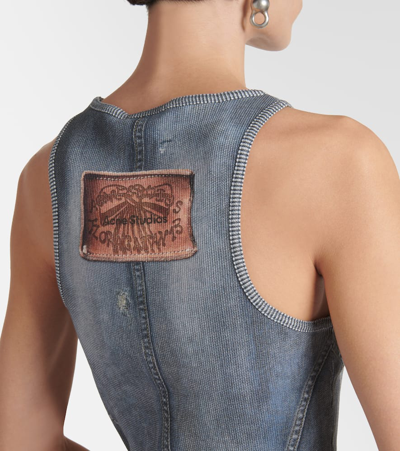 Shop Acne Studios Elaia Denim Top In Denim Blue