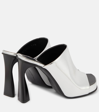 Shop Stella Mccartney Elsa Mirrored Faux Leather Sandals In Silver