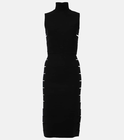 Shop Alaïa Cutout Midi Dress In Black