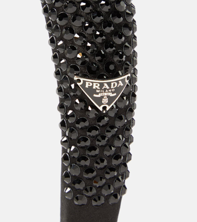Prada Embellished Headband In Black