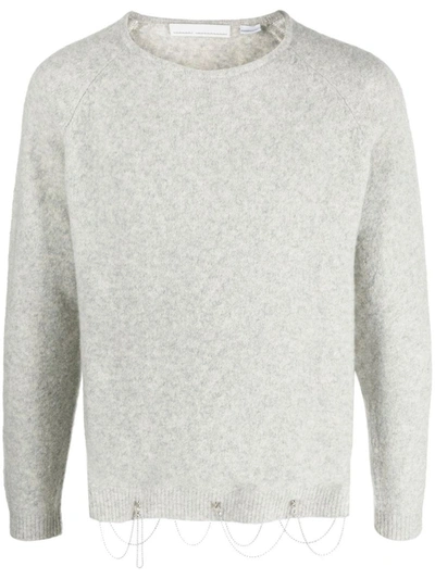 Shop Random Identities Crew Neck With Chain Clothing In Grey
