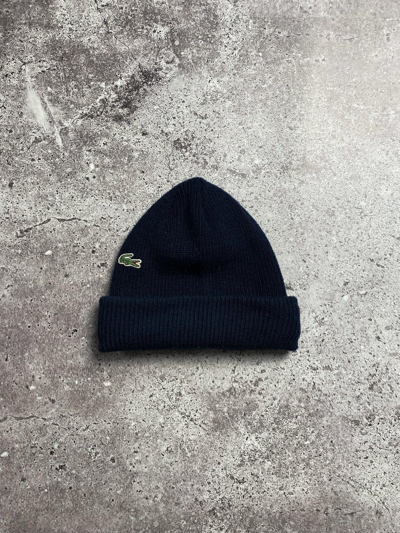 Pre-owned Lacoste X Vintage Lacoste Beanie Hat In Black