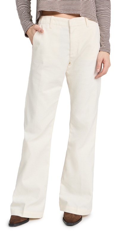 Shop Re/done Mid Rise Flared Trousers Ivory