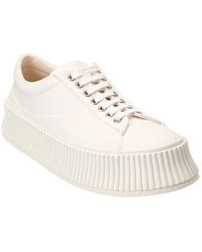 Jil Sander Woman Sneakers Ivory Size 10 Soft Leather In White