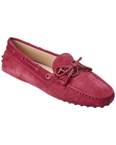 Shop Tod's Logo Gommino Suede Moccasin
