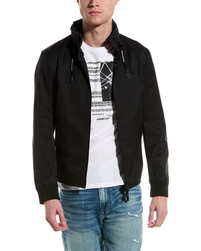 Shop Armani Exchange Blouson Jacket In Black