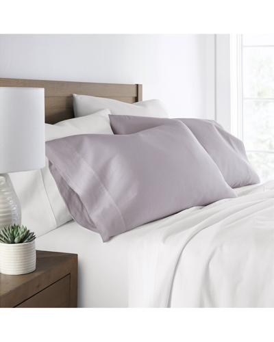 Shop Home Collection Set Of Two 300tc Solid Brushed & Washed Cotton Pillowcases