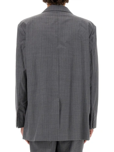 Helmut Lang Oversized Wool Blazer In Grey