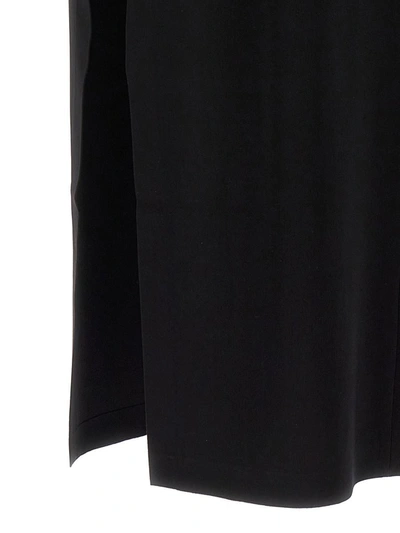 Shop Norma Kamali Long Skirt Wide Slit In Black