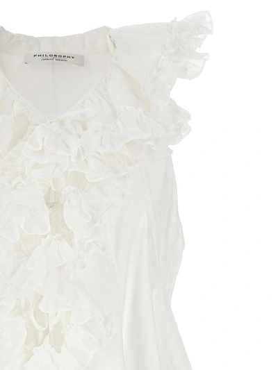 Shop Philosophy Di Lorenzo Serafini Ruffle Vest In White