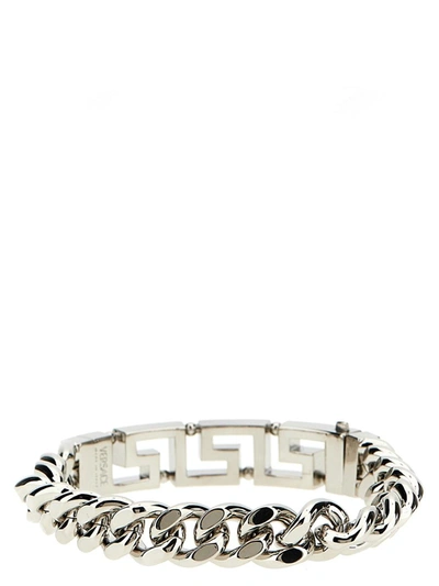 Shop Versace 'greca' Bracelet In Silver
