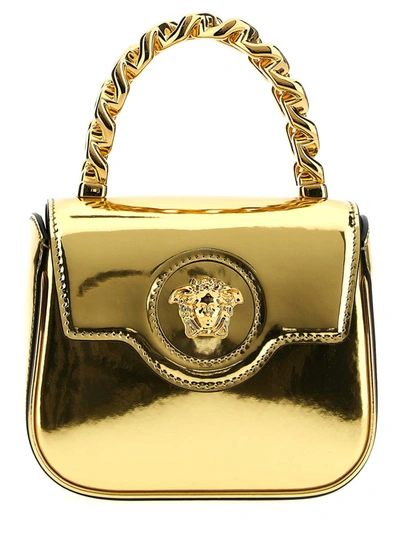 Shop Versace 'la Medusa' Mini Handbag In Gold