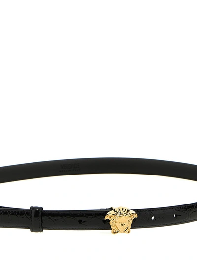 Shop Versace 'la Medusa' Belt In Black