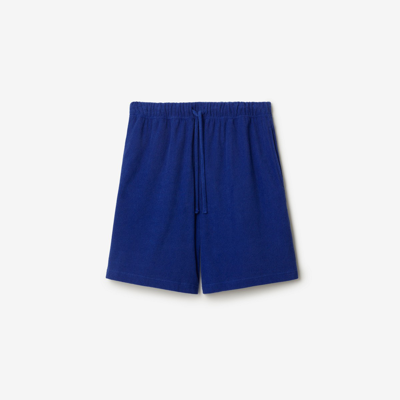 Shop Burberry Cotton Towelling Shorts In Knight