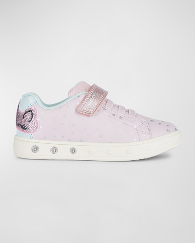 Shop Geox Kid's Skylin Star Low-top Sneakers, Toddler/kids In Pink/aqua