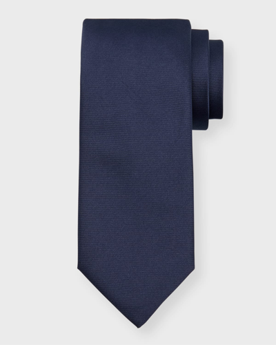 Shop Canali Men's Silk Twill Tie In Navy