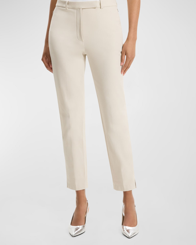 Theory Bistretch High-waist Tapered Crop Pants In New Sand