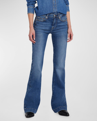 Shop 7 For All Mankind Dojo Flare Trouser Jeans With Studs In Jukebox