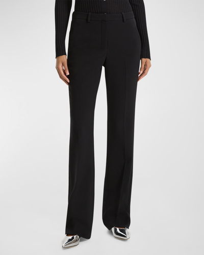 Shop Theory Admiral Crepe Slim Full-length Trousers In Black