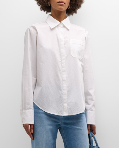 Shop Paige Christa Classic Button-front Shirt In White
