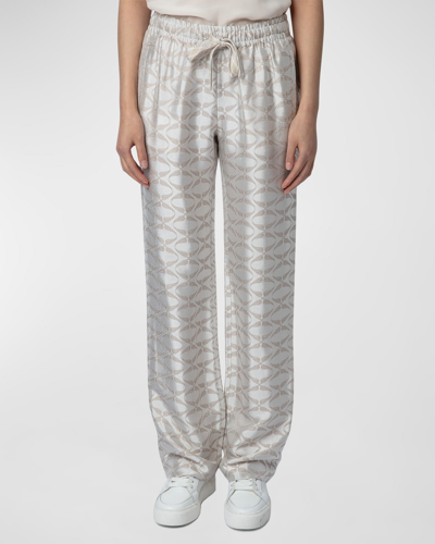 Shop Zadig & Voltaire Pomy Jacquard Wings Pants In Scout