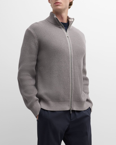 Shop Theory Men's Gary Cashton Full-zip Knit Sweater In Frcgy/ivry