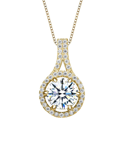 Genevive 14k Plated Cz Pendant