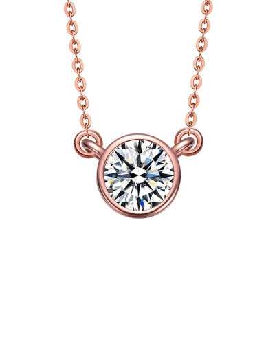 Shop Genevive 18k Rose Gold Plated Cz Necklace