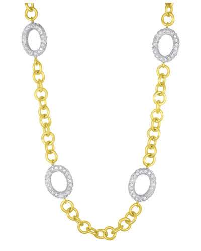 Genevive 14k Plated Cz Statement Necklace
