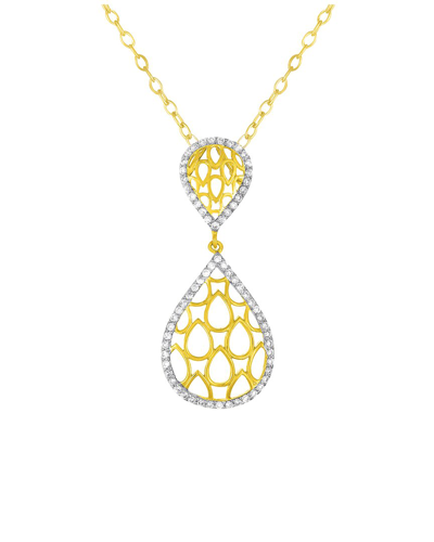 Genevive Two-tone Cz Statement Pendant