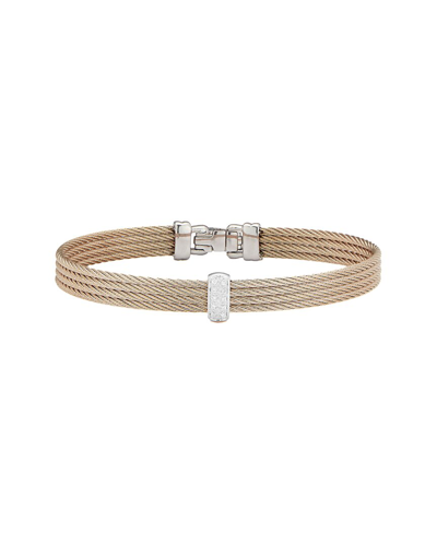 Shop Alor Classique 18k 0.05 Ct. Tw. Diamond Cable Bangle Bracelet