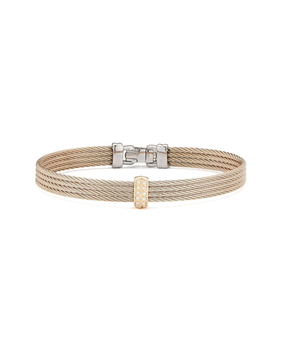 Shop Alor Classique 18k Rose Gold 0.05 Ct. Tw. Diamond Cable Bangle Bracelet